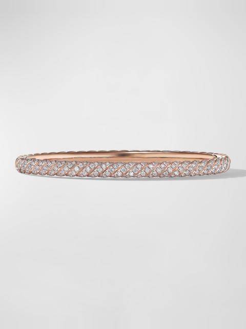 DAVID YURMAN Sculpted Cable Bracelet with Diamonds in 18K Rose Gold, 4.5mm