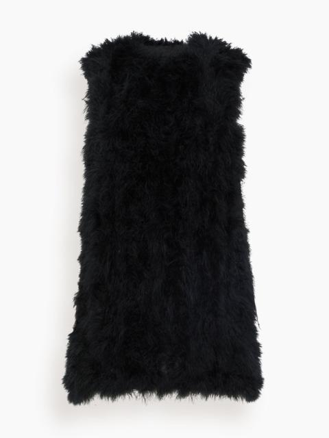 Yves Salomon Feathers Vest in Noir