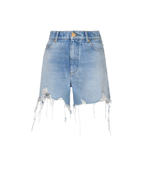 Light blue denim shorts