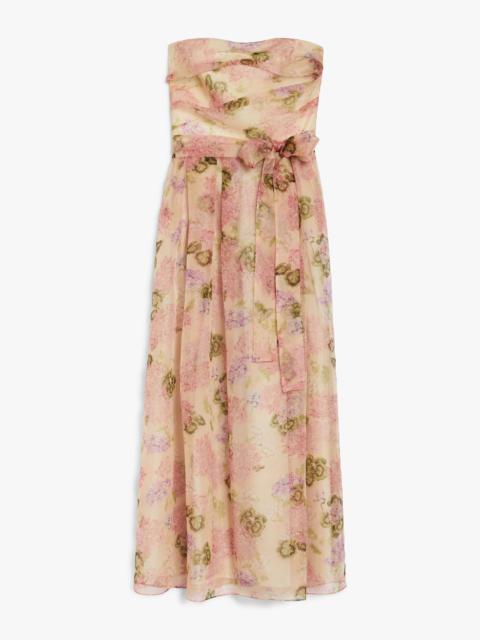 Max Mara LISETTA Patterned georgette bustier dress