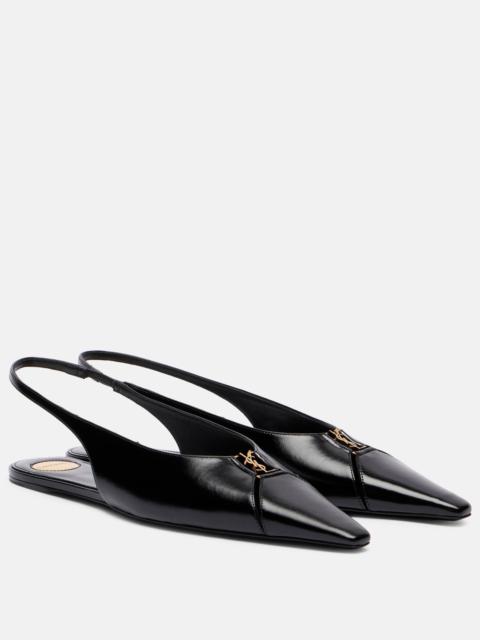 SAINT LAURENT Babylone leather slingback flats