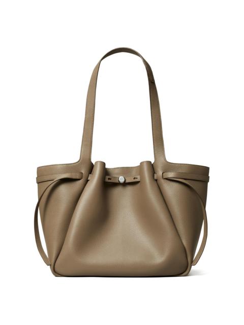 TORY BURCH Women's Romy Pebbled Leather Tote Bag - Wild Mushroom