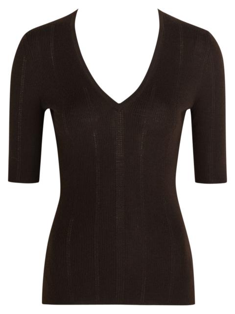 GABRIELA HEARST Gabriela Hearst Amari Pointelle Wool top