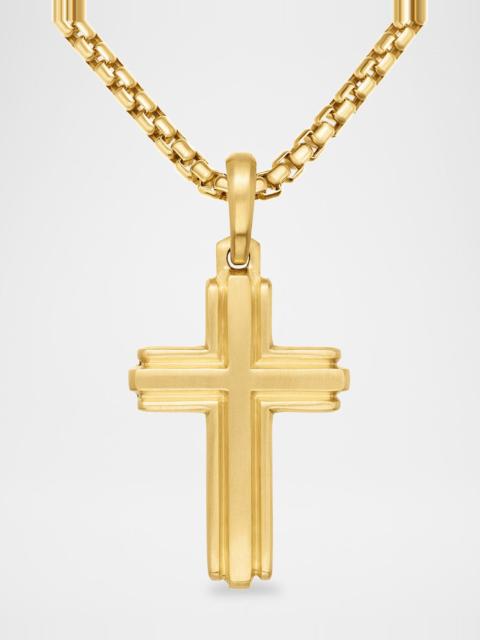 DAVID YURMAN Men's Deco Cross Pendant in 18K Gold, 34mm