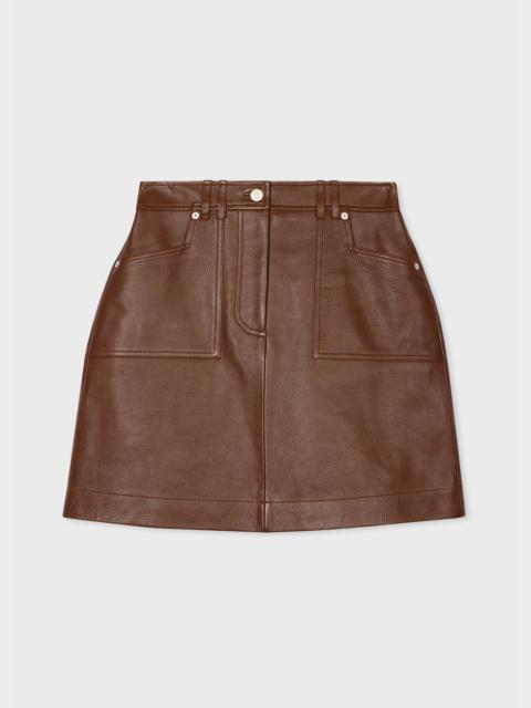 Women's Brown Leather Skirt