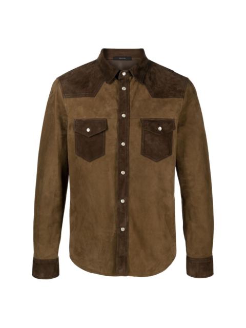 Western-style suede shirt