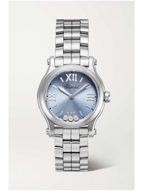 Happy Sport 30mm stainless steel and diamond watch