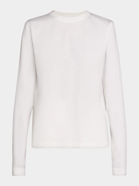 Brunello Cucinelli Long-Sleeve Monili Crewneck Cotton T-Shirt