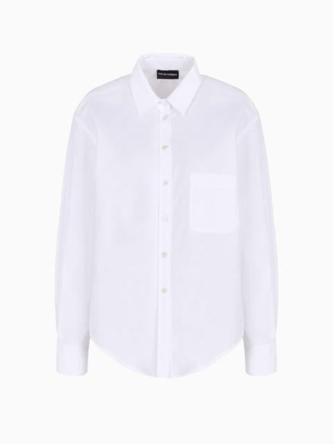 EMPORIO ARMANI Oversized poplin shirt with insert and patch pocket