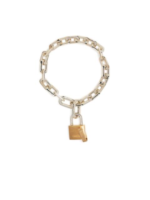padlock-charm silver bracelet