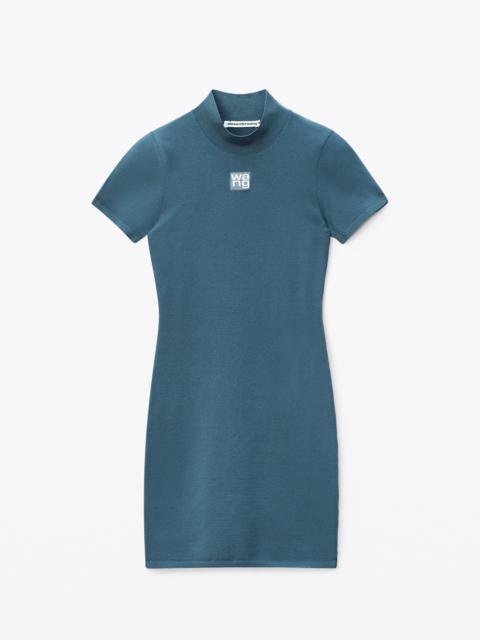 Alexander Wang LOGO PATCH DRESS IN BODYCON KNIT