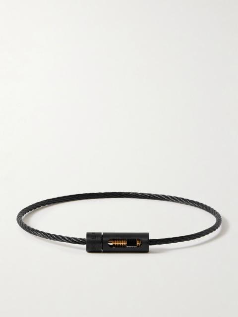 le gramme 5g Recycled Titanium, Sterling Silver and 18-Karat Gold Bracelet Black
