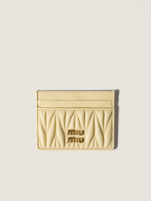 Miu Miu Matelassé nappa leather card holder