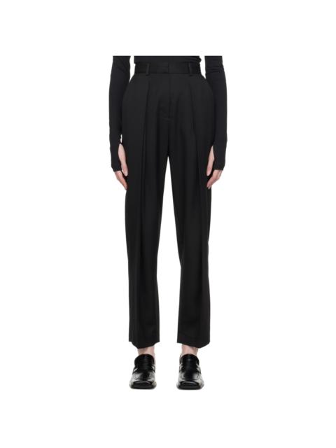 LOW CLASSIC Black Double Tuck Trousers
