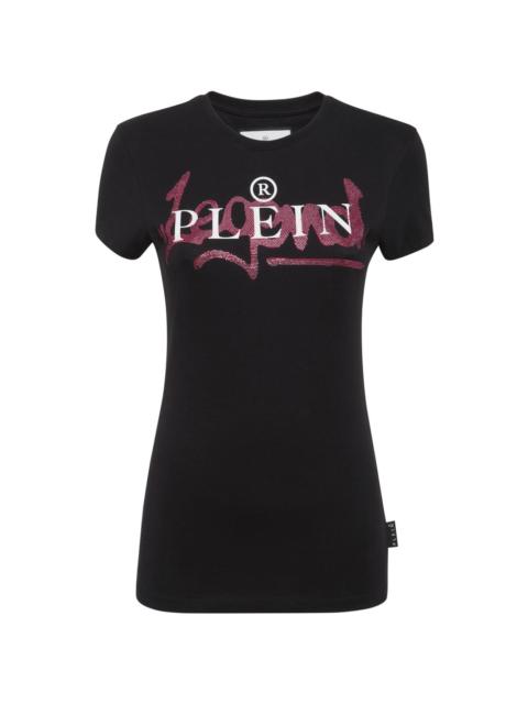PHILIPP PLEIN crystal-embellished logo-print T-shirt
