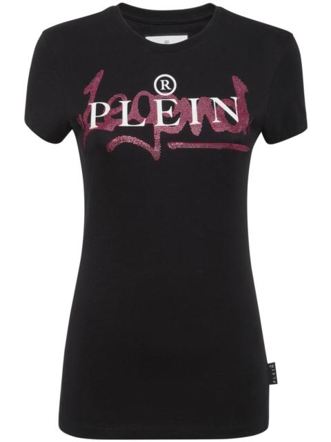 PHILIPP PLEIN crystal-embellished 로고 인쇄 티셔츠
