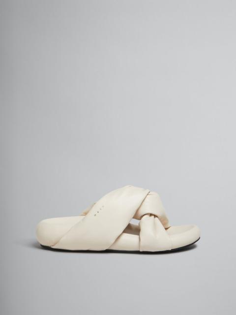 Marni IVORY TWISTED LEATHER BUBBLE SANDAL