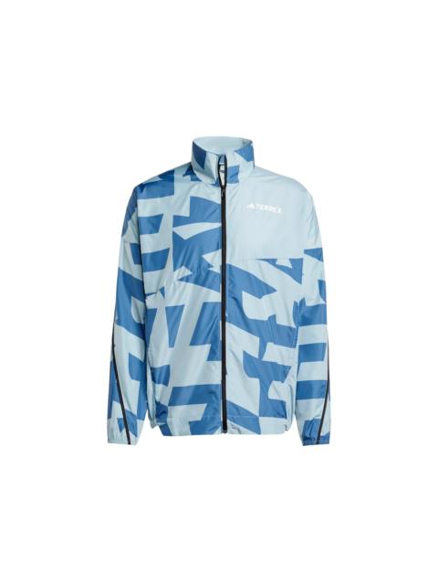 adidas adidas Terrex Multi Printed Wind Jacket Magic Grey Wonder Steel