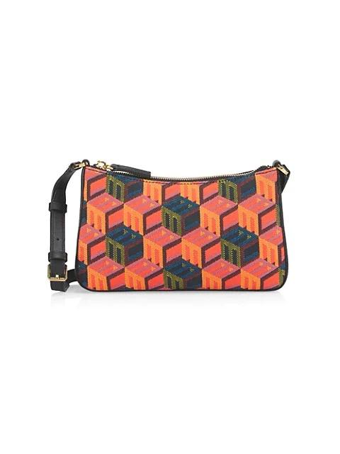 MCM Mini Cubic Logo Jacquard Shoulder Bag