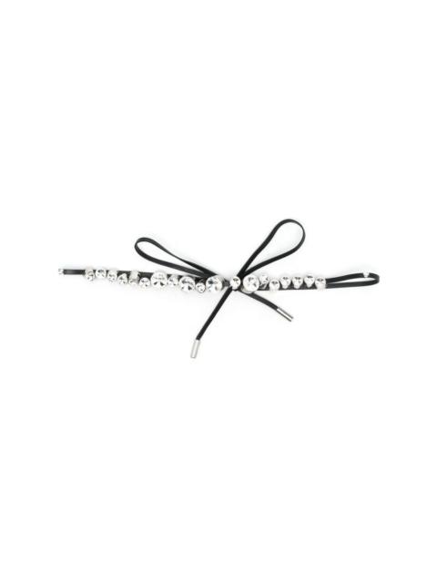 Alessandra Rich crystal-embellished leather hair tie