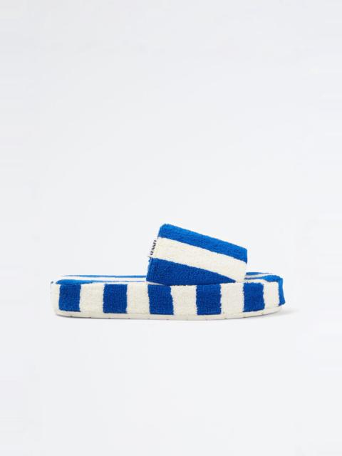 SUNNEI BLUE & WHITE STRIPED COTTON SLIDERS