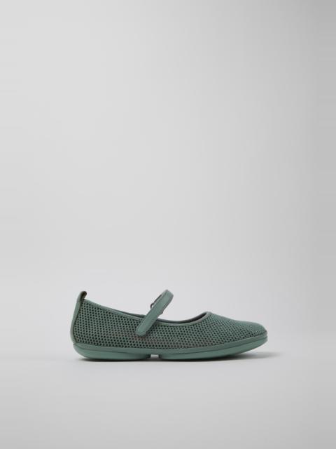 CAMPERLAB Green TENCEL® Lyocell and Leather Moccasins for Women.