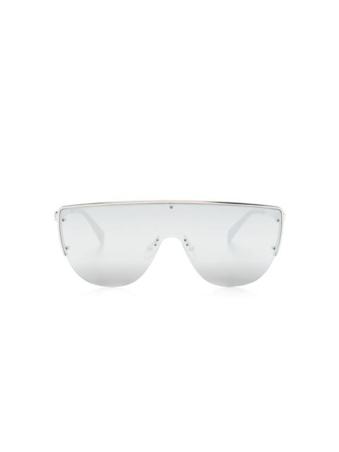 Alexander McQueen skull-stud shield-frame sunglasses