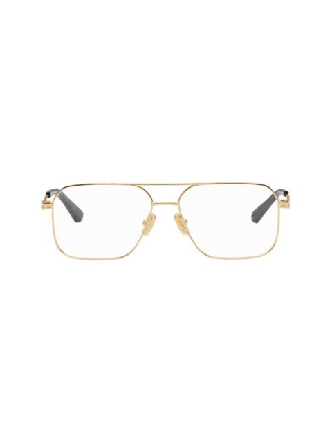 Bottega Veneta Gold Ribbon Split Glasses