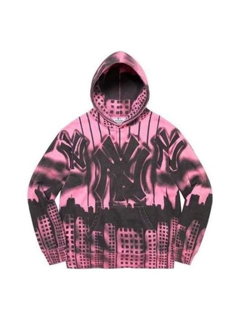 Supreme Supreme x New York Yankees Airbrush Hooded Sweatshirt 'Pink Black' SUP-FW21-153
