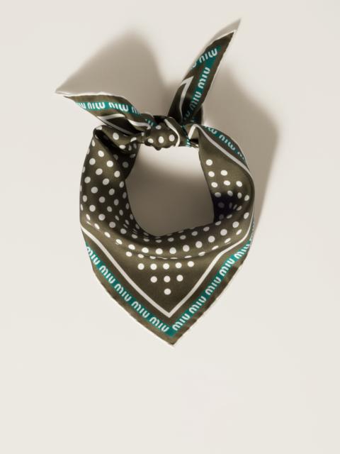 Miu Miu Printed silk twill scarf