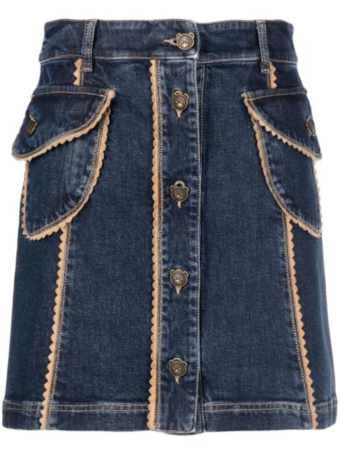 Moschino scallop-edge denim miniskirt