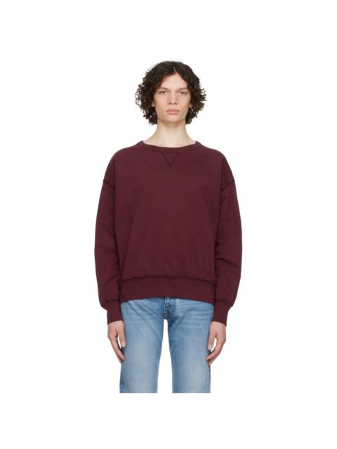Maison Margiela Burgundy Embroidered Sweatshirt