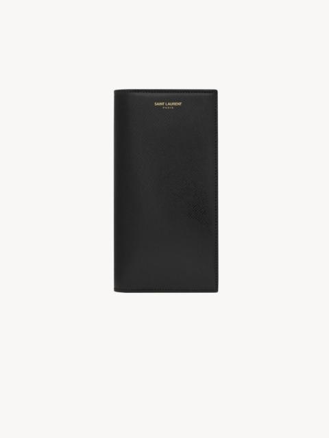 SAINT LAURENT PARIS CONTINENTAL WALLET IN COATED BARK LEATHER