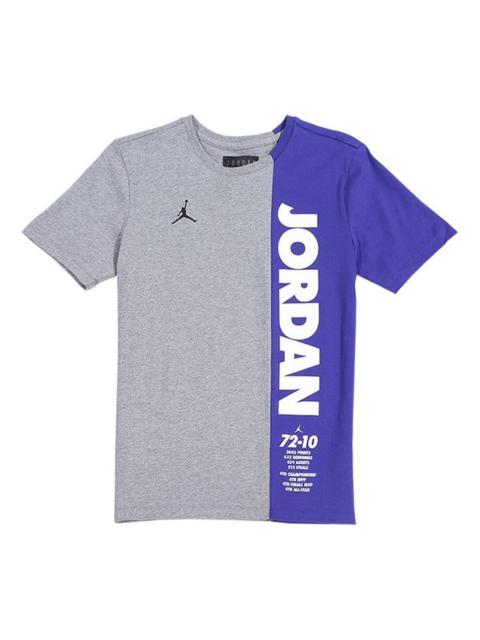 Jordan Air Jordan Alphabet Logo Colorblock Round Neck Short Sleeve Gray 'Grey Blue' BQ0239-091