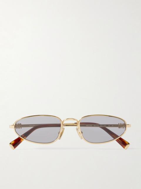 Miu Miu Oval-frame gold-tone sunglasses Gold