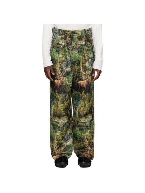BLESS Green Ultrawidepleated Trousers
