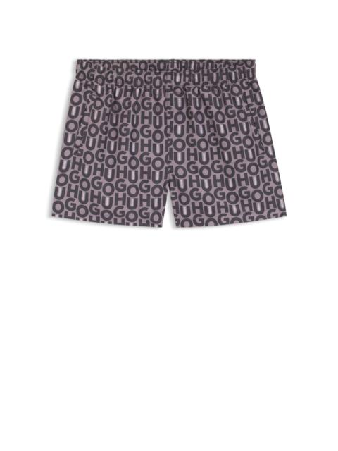 HUGO QUICK-DRY SWIM SHORTS WITH ALL-OVER PRINT