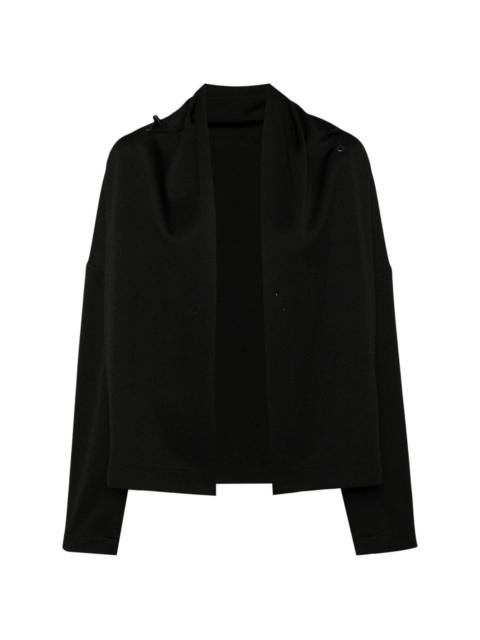 draped open-front jacket