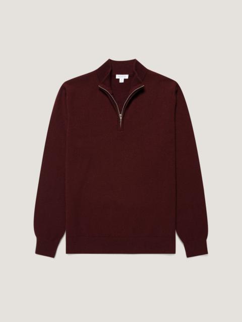 Sunspel Cashmere Half Zip Jumper