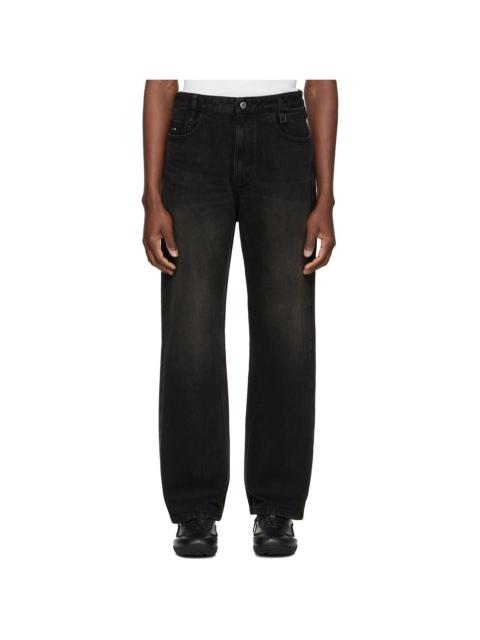 Wooyoungmi Black Tin Wash Straight Jeans