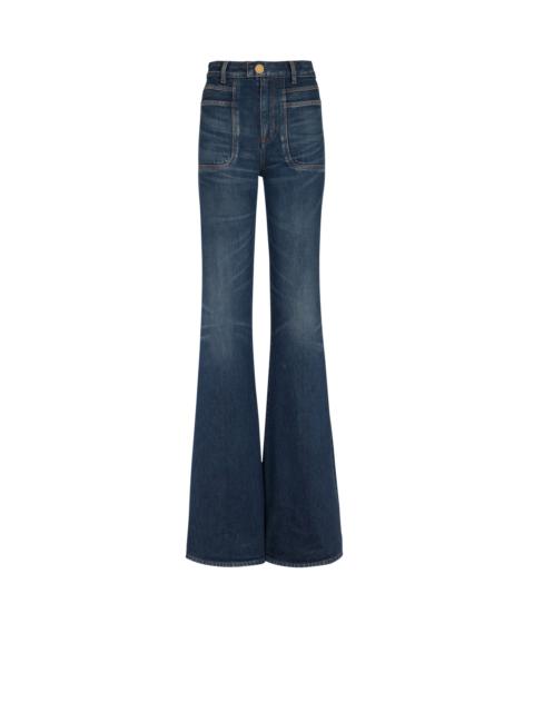 Flared denim jeans