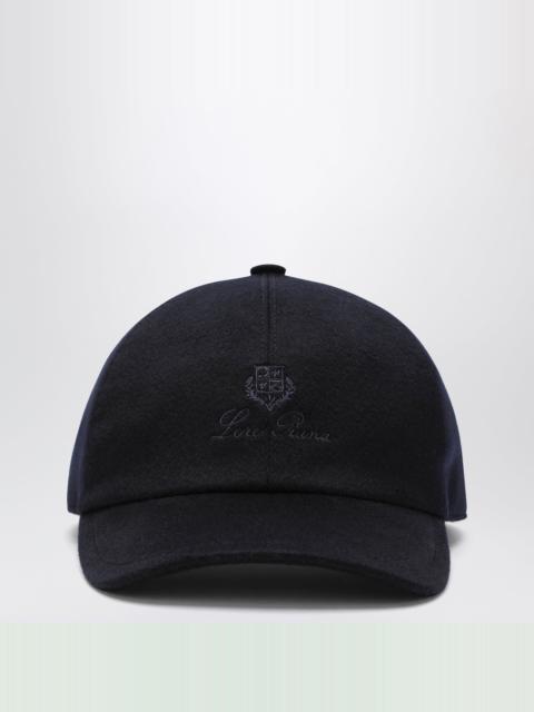 Loro Piana Navy Blue Cashmere Baseball Cap