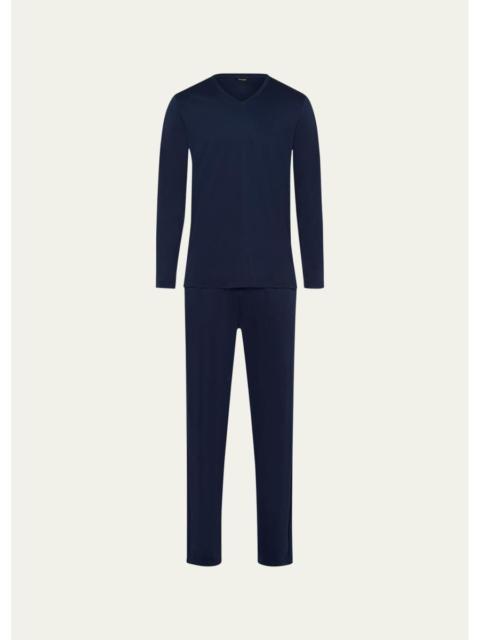 HANRO Men's Night Selection Long Cotton Pajama Set