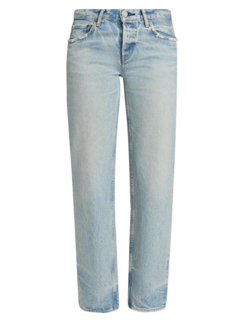 MOUSSY VINTAGE Women's Wildwood Low-Rise Straight-Leg Jeans - Light Blue