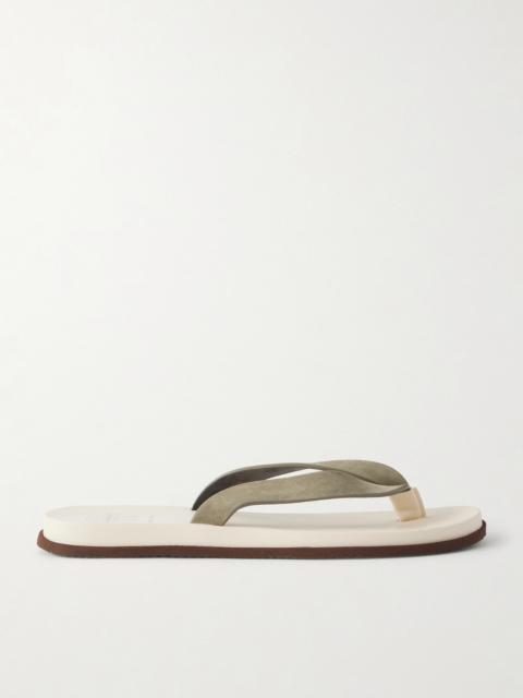 Brunello Cucinelli Suede Flip Flops