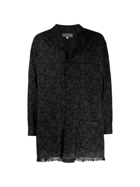 R-JQ paisley-pattern jacquard coat