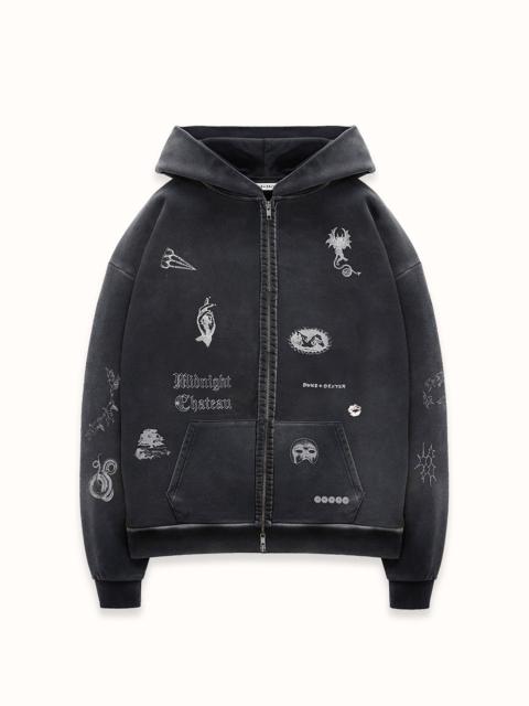 DUKE + DEXTER MC Sketch Washed Black Zip Hoodie