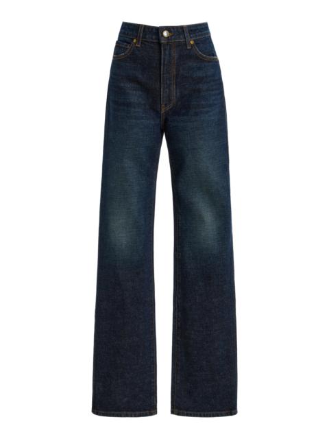KHAITE Danielle Stretch High-Rise Stovepipe Jeans medium wash