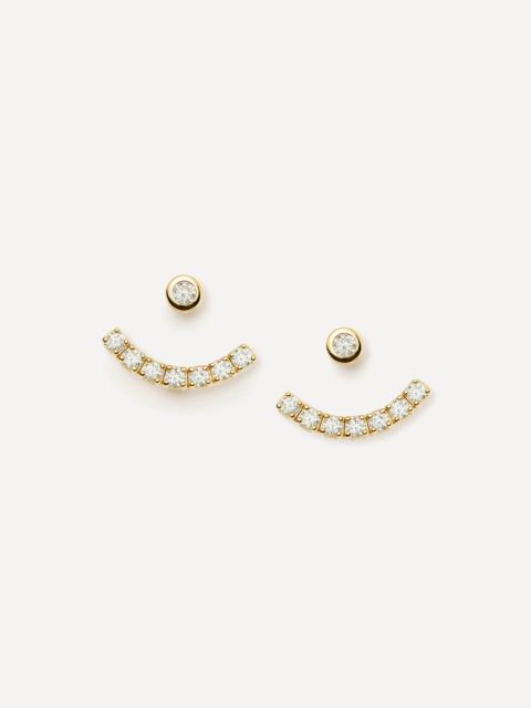 MISSOMA 18ct Gold-Plated Vermeil Silver Tennis Ear Jacket Stud Earrings