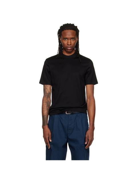 HUGO Black Stand Collar Slim-Fit Stretch Cotton T-shirt